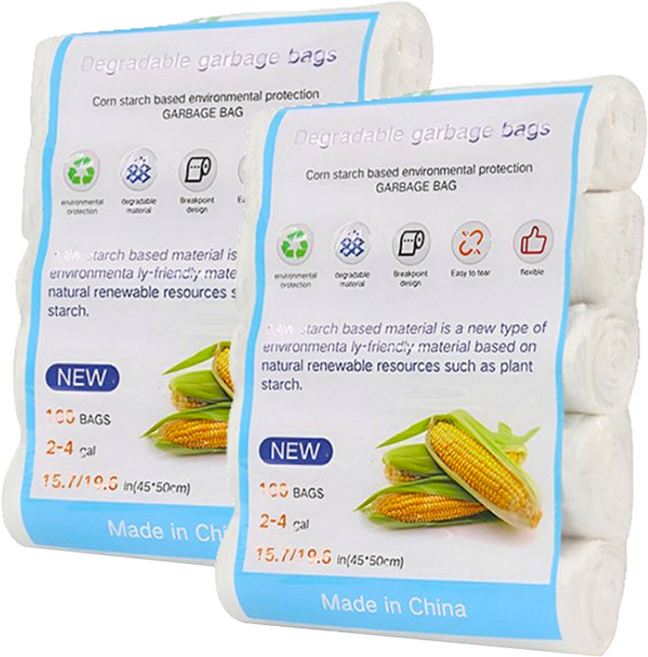 리온하임 옥수수전분 롤타입 비닐 봉투 45 x 50cm, 화이트, 2개