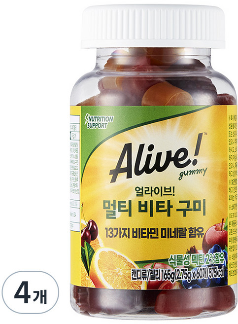 얼라이브 멀티 비타 구미, 60정, 4개