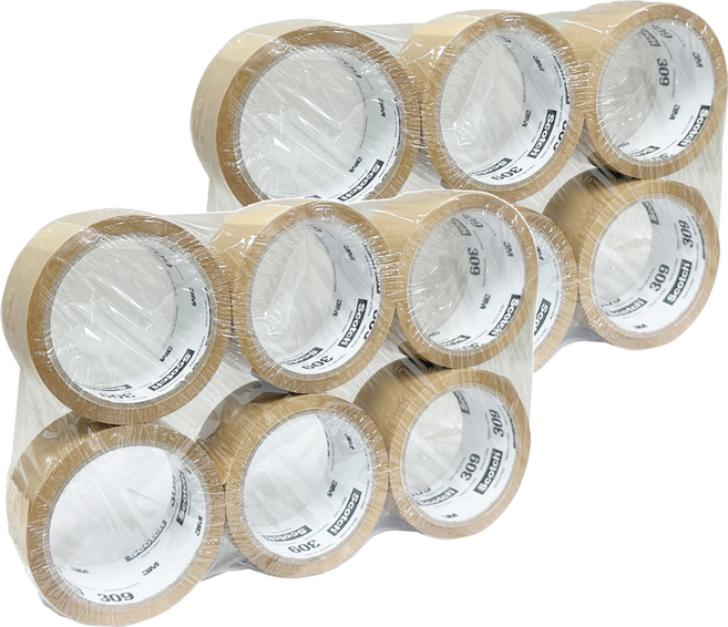 스카치 3M 309 박스 실링 테이프 황색 48mm x 40m, 12개