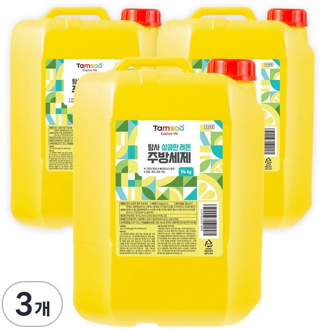 탐사 상큼한 레몬 주방세제, 14kg, 3개