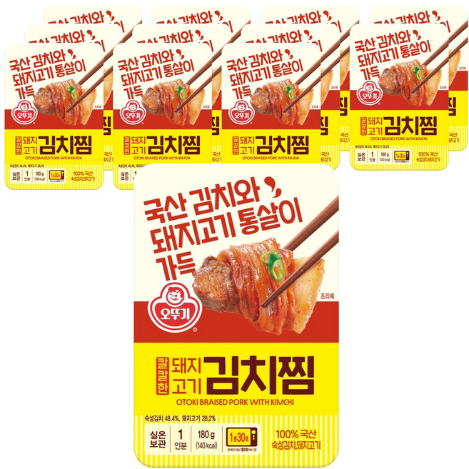 오뚜기 칼칼한 돼지고기김치찜, 180g, 12개