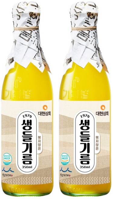 대현상회 볶지않은 생들기름, 350ml, 2개