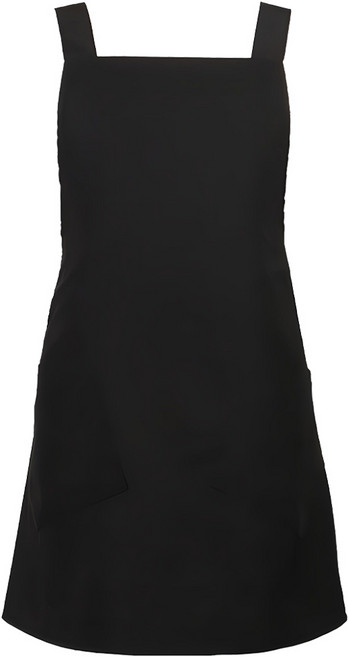 Rosa Home 蜜桃絨X型鈕扣圍裙 L 黑色, 1個