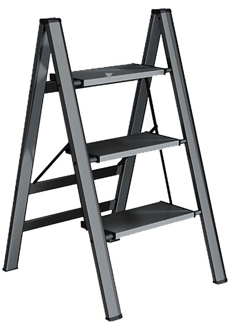 收納部屋 鋁合金三步梯 無扶手, 1個