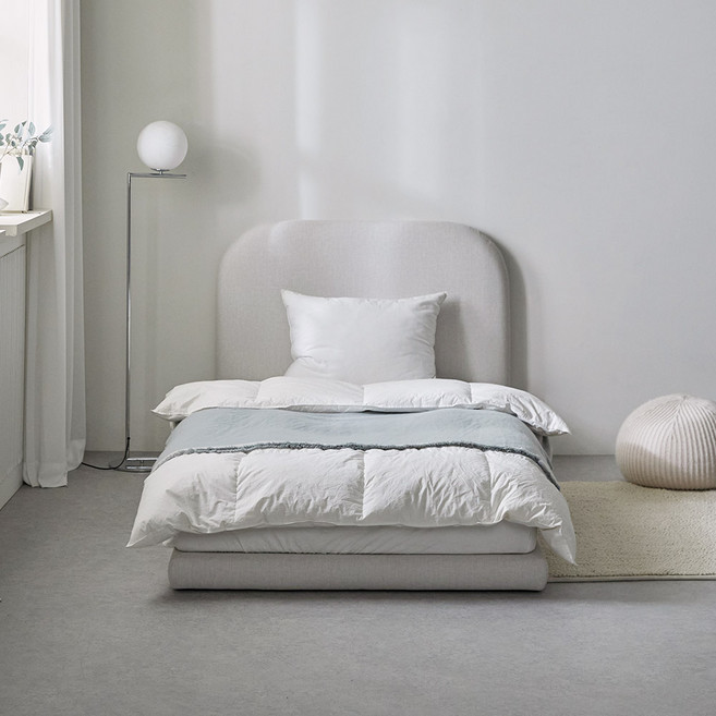 우아미 쿠나 저상형 아쿠아텍스 패브릭 침대 프레임 단품 방문설치, 아이보리