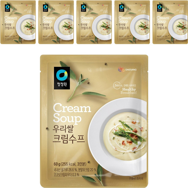 청정원 우리쌀 크림수프, 60g, 6개