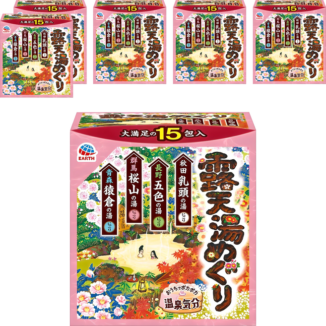 바스로망 온천기행 4계절 노천 입욕제 15p, 450g, 6개