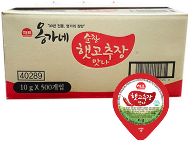 해표 옹가네 순창 맛나 햇고추장, 10g, 500개