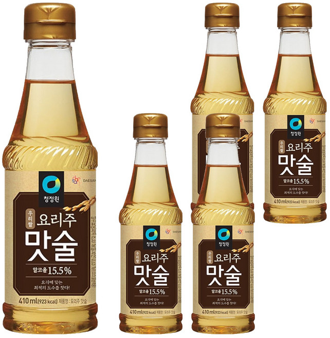 청정원 우리쌀 요리주 맛술, 410ml, 5개