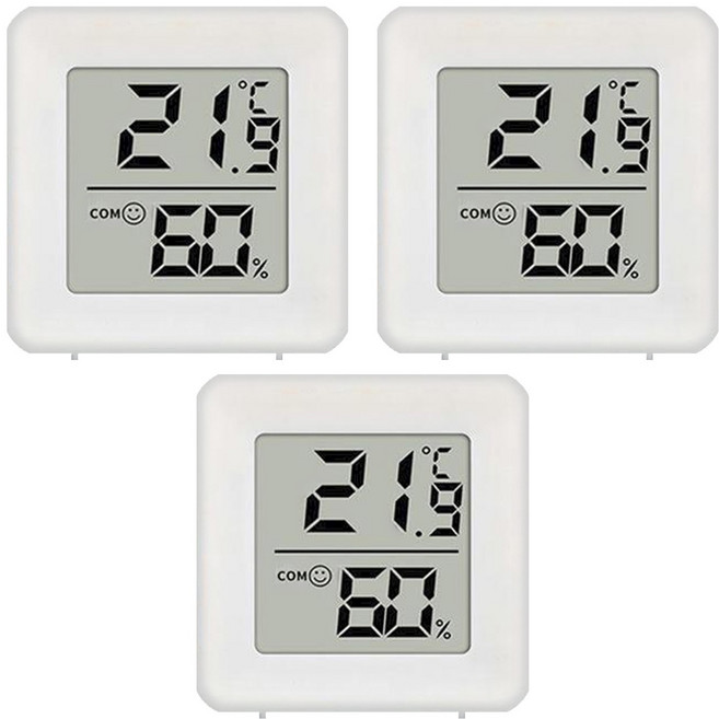 小麥購物 溫度濕度計 18g, 白色, 3個