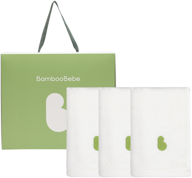 밤부베베 순한대나무 톡톡 세면타올 3p 세트 160g 레이온, 화이트, 1세트