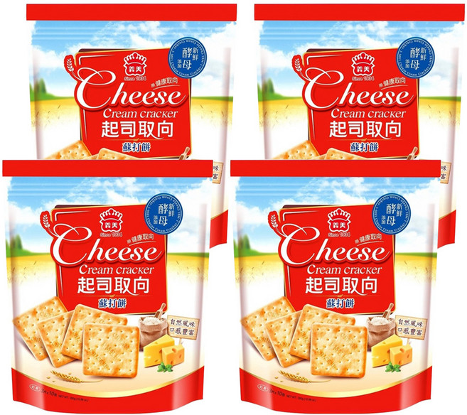 義美 起司取向蘇打餅乾, 300g, 4袋