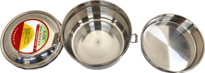 A-OK 304 高級不鏽鋼便當盒 14cm, 銀色, 1個