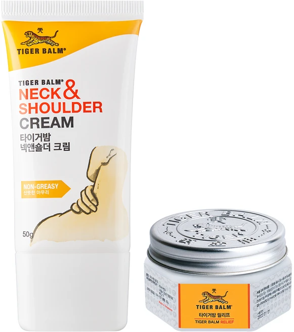 타이거밤 넥앤숄더 크림 50g + 릴리프 밤 25g 세트, 1개 - 쿠팡