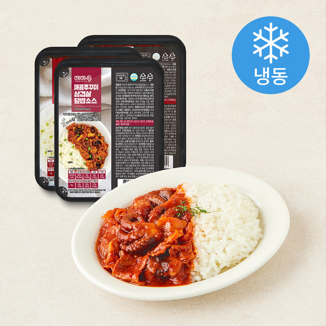 비바쿡 매콤 쭈꾸미 삼겹살 덮밥소스 (냉동), 230g, 3개