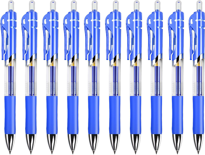 바코젤 부드러운 젤 잉크펜 0.5mm, 블루, 10개