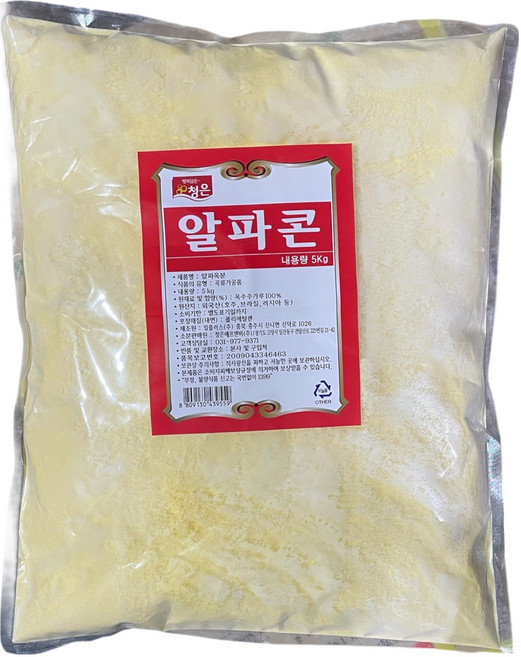 청은 알파콘 옥수수가루, 5kg, 1개