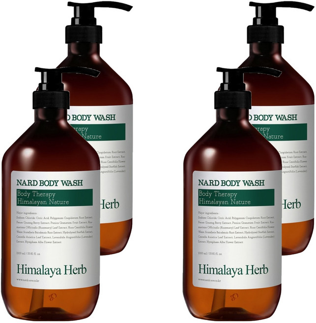 나드 바디워시 티트리로즈마리, 1L, 4개