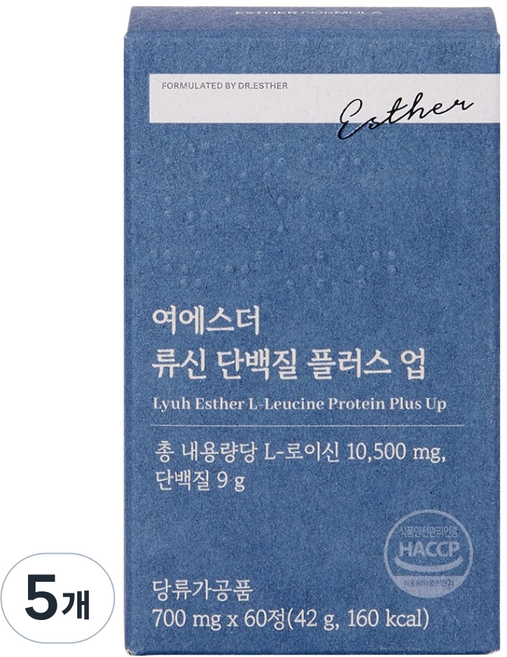 에스더포뮬러 여에스더 류신 단백질 플러스 업 42g, 60정, 5개