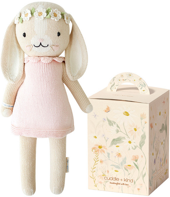 커들앤카인드 100% 핸드메이드 애착인형 + gift box 세트, 리틀 한나 버니 블러쉬 핑크(인형), 1세트