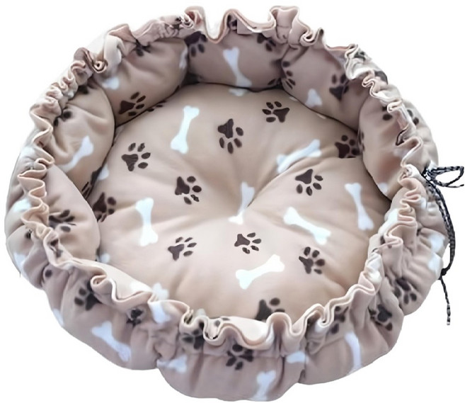 南瓜窩 2號 奶咖爪印 寵物保暖舒適睡窩, 1個