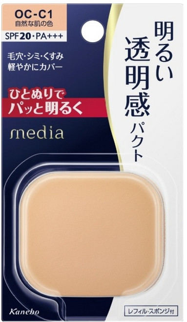 media 媚點 台灣公司貨 勻透煥光粉餅 11.5g, 亮膚色, 1個