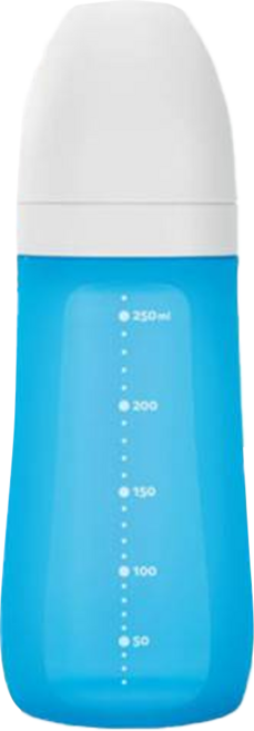sillymann 100%鉑金矽膠奶瓶 1個月以上, 米蘭藍, 260ml, 1個
