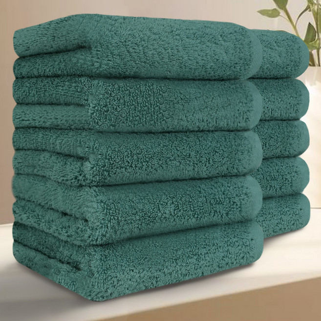 테리크 프리미엄 먼지없는 호텔 수건 200g 40수 코마사 면, 에메랄드그린, 10개