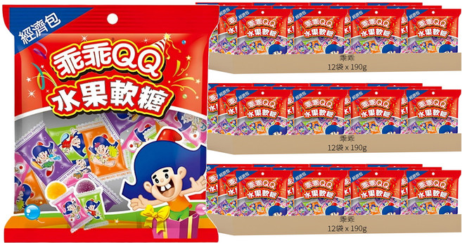 乖乖 QQ水果軟糖經濟包 綜合水果, 190g, 36袋