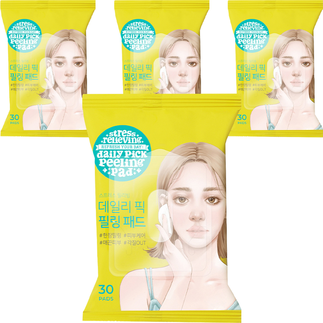 [비건뷰티] 아리얼 데일리 픽 필링패드, 30개입, 4개
