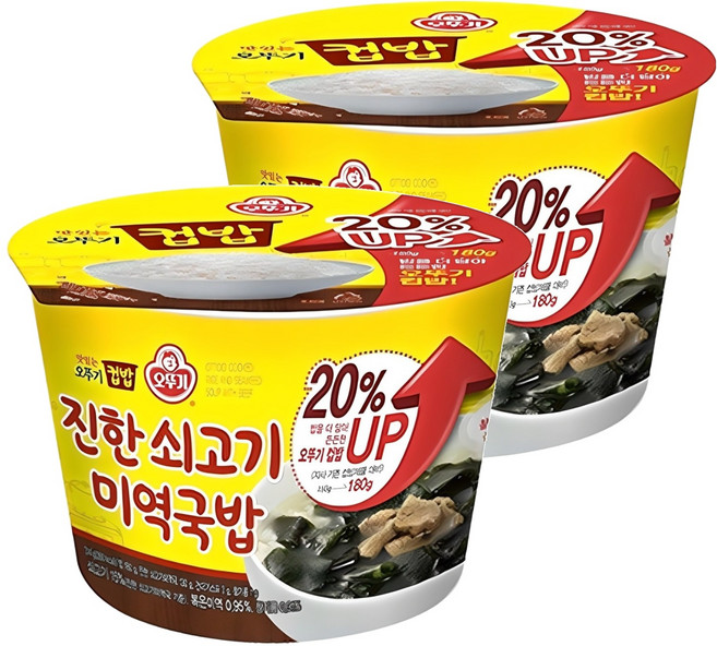오뚜기 진한 쇠고기 미역국밥 컵밥, 314g, 2개