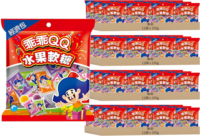 乖乖 QQ水果軟糖經濟包 綜合水果, 190g, 48袋