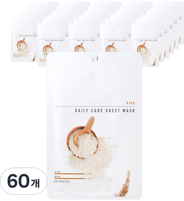 은율 라이스 데일리 케어 시트 마스크, 1개입, 60개