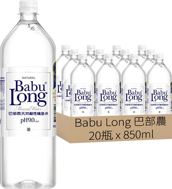 Babu Long 巴部農 天然鹼性礦泉水, 850ml, 20瓶