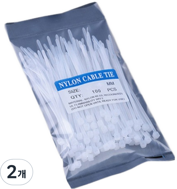 다용도 고강도 케이블타이 TCT-150 100p, 화이트, 2개