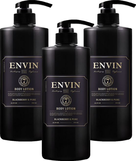 앙방 모이스쳐 라이징 퍼퓸 바디로션 블랙베리앤퓨어, 550ml, 3개