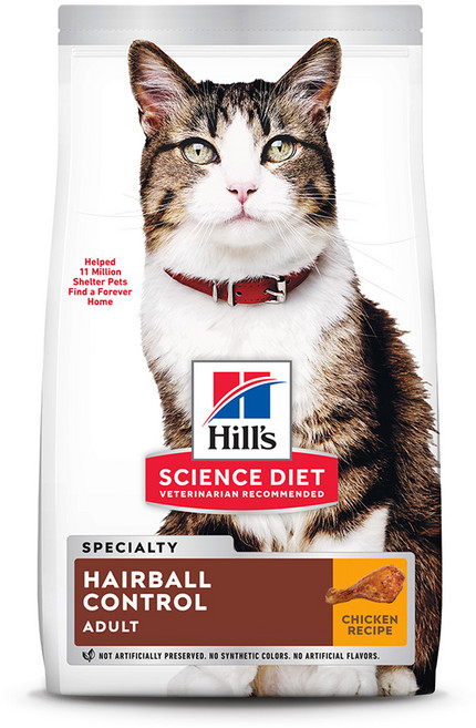 힐스사이언스다이어트 어덜트 고양이 기능성 사료, 헤어볼, 1.58kg, 1개