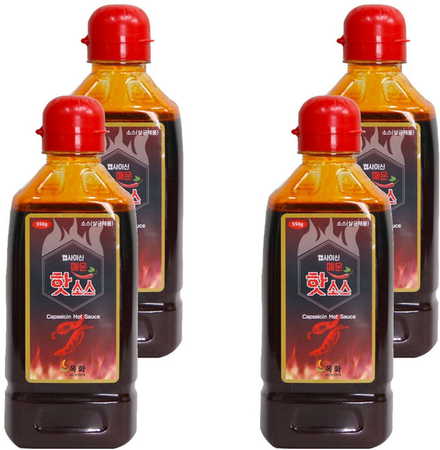딜리셔스마켓 캡사이신 핫소스, 550g, 4개