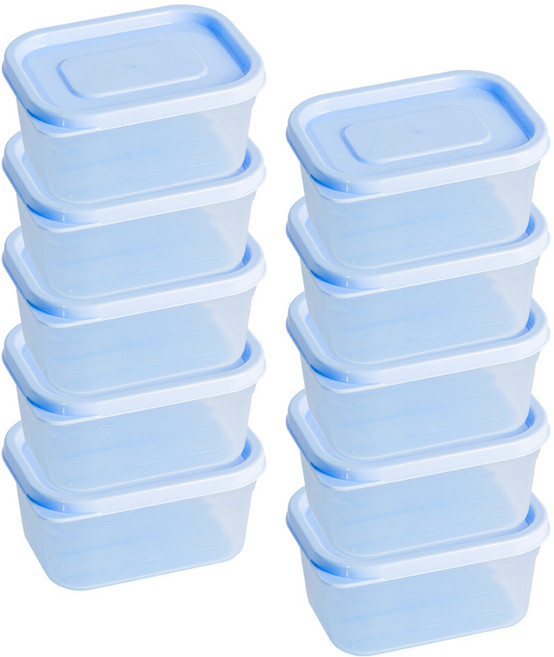 말랑핏 휘어지는 냉동실 정리용기, 10개, 250ml