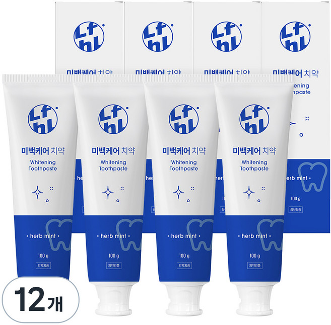 라이프홀릭 미백케어 치약, 100g, 12개