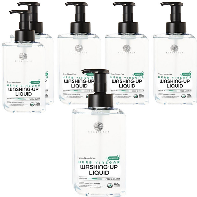 아이너바움 아기 주방세제 거품형 무향, 700ml, 6개