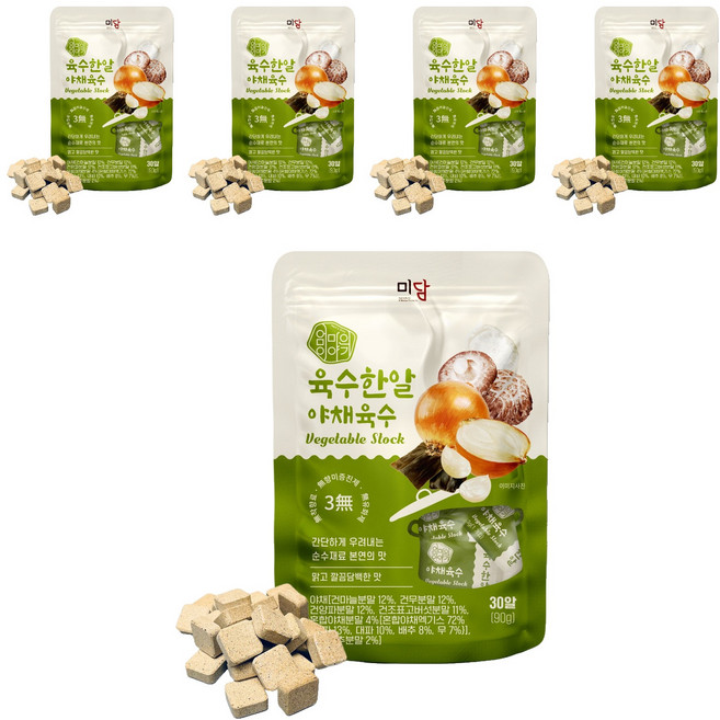 엄마의이야기 한알 야채육수, 90g, 5개