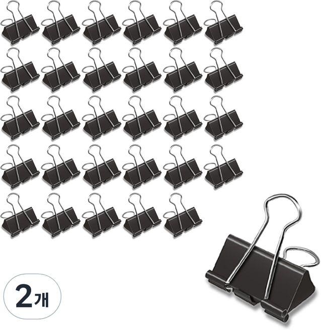 화신 더블클립 블랙, 대, 30개입, 2개