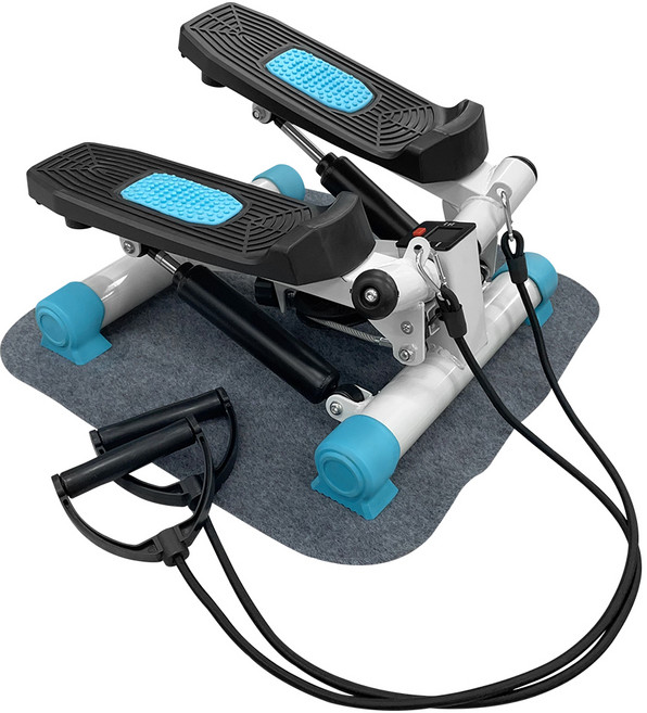 밸런스 트위스트 스텝퍼 + 튜빙밴드 + 매트 세트, 블루 + 화이트