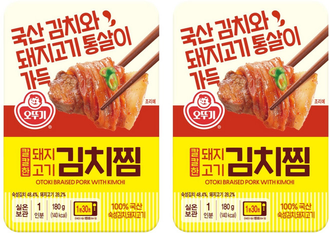 오뚜기 칼칼한 돼지고기김치찜, 180g, 2개