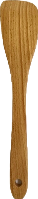 品木屋 輕全柄短斜煎匙 廚房用 約長30cmx寬6cm, 原木色, 1盒