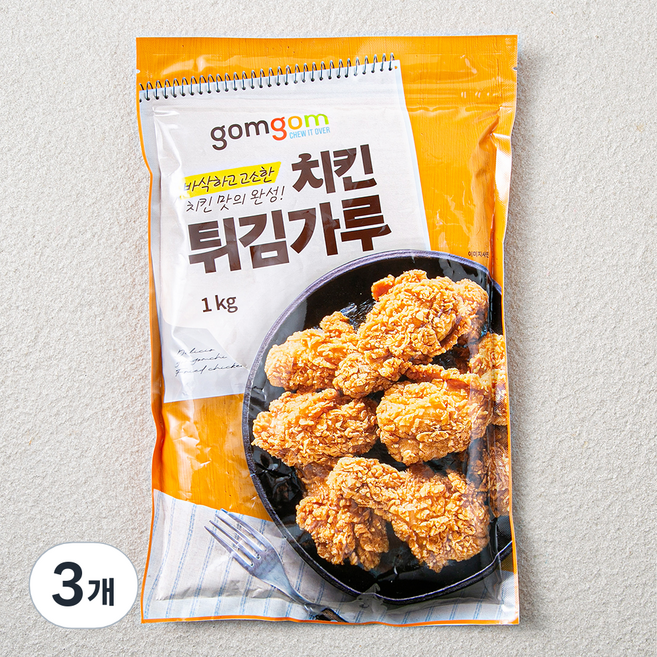 곰곰 치킨 튀김가루, 1kg, 3개
