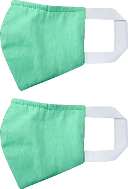 Osun 3D立體3層防水運動透氣布口罩 成人用 台灣製 CE322, 湖水綠, 1入, 2片