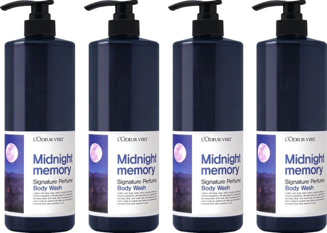 로더베르 시그니처 퍼퓸 바디워시 미드나잇메모리, 1kg, 4개