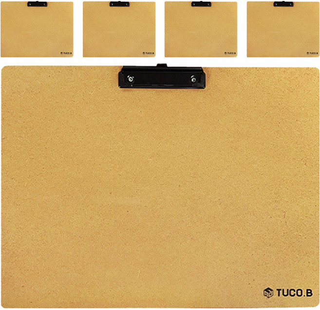 투코비 나무 걸이용 클립보드 화판 A3, 혼합색상, 5개